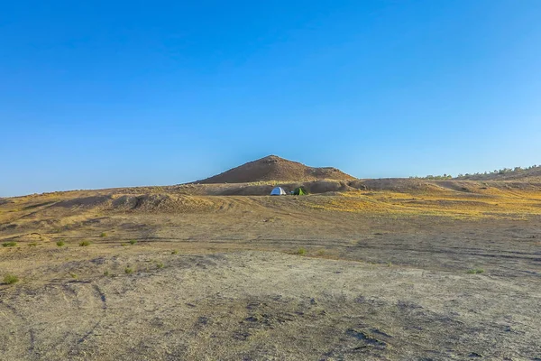 Darvaza Gas Crater Pit Breathtaking Surrounding Desert