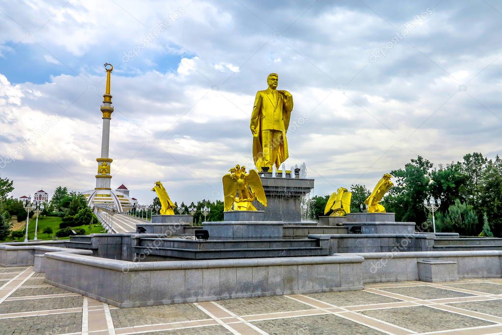 Ashgabat Independence Monument with President Saparmurat Niyazov Statue