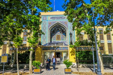Tahran serdar-e Bagh-e Ulusal Bahçe Malek Kütüphane ve Ulusal Müzesi giriş kapısı