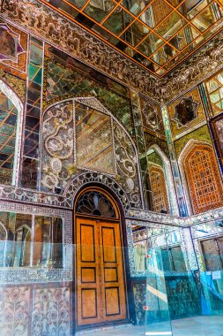 Ayna kapı Duvar ile Tahran Gülistan Sarayı Takht-e Marmar mermer tahta