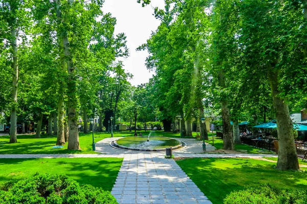 Complejo Del Palacio Teherán Niavaran Vista Fuente Del Jardín Desde — Foto de Stock