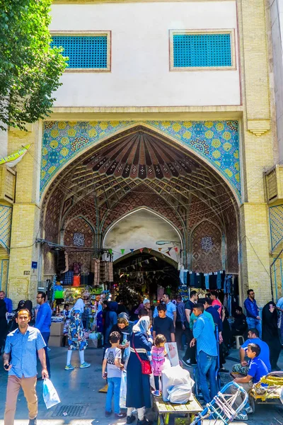 Porta Ingresso Del Gran Bazar Teheran Pandzah Khordad Steet Promenade — Foto Stock