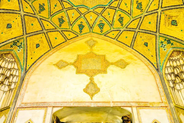 Kashan Agha Bozorg Mezquita Cruz Forma Letras Persas Inscripción Puerta — Foto de Stock