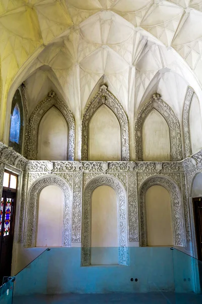 Kashan Boroujerd Casa Histórica Com Fachada Esculpida Janelas — Fotografia de Stock