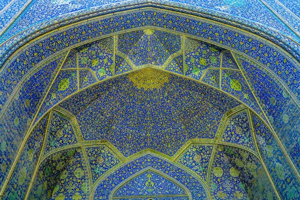 Isfahan Masjed Jadid Abbasi Shah Fantastiska Kungliga Moskén Iwan Tak — Stockfoto