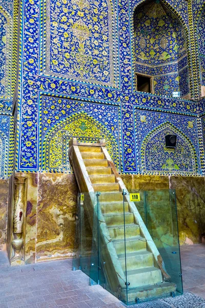 Ισφαχάν Masjed Jadid Abbasi Shah Μεγάλο Βασιλικό Τζαμί Μιχράμπ Μπλε — Φωτογραφία Αρχείου