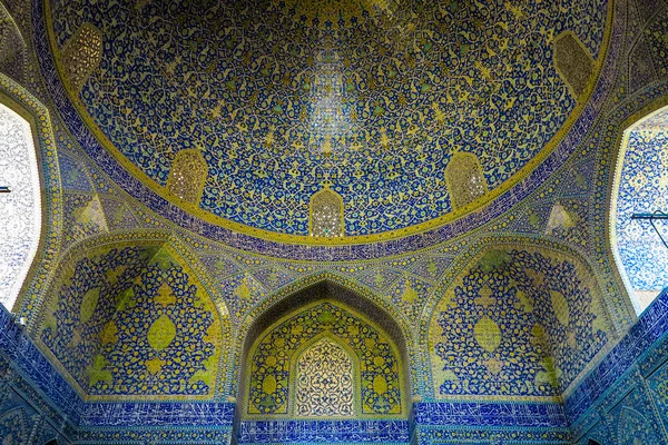 Isfahan Masjed Jadid Abbasi Shah Gran Techo Mezquita Real Con — Foto de Stock