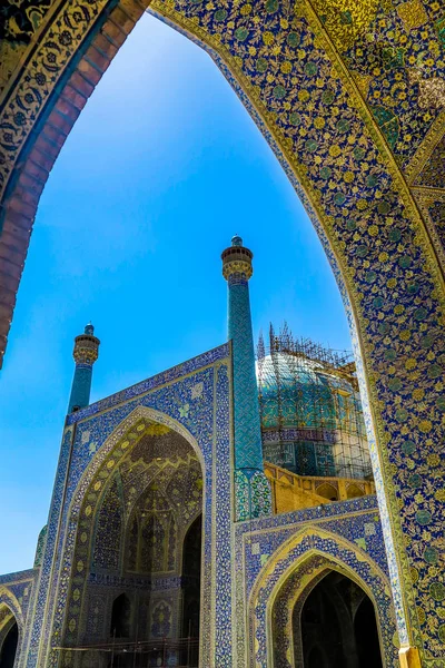 Isfahan Masjed Jadid Abbasi Shah Fantastiska Kungliga Moskén Viktigaste Blå — Stockfoto