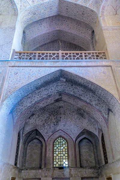 Isfahan Ali Qapu Palácio Real Azulejos Azuis Ornamento Arcos Arqueados — Fotografia de Stock