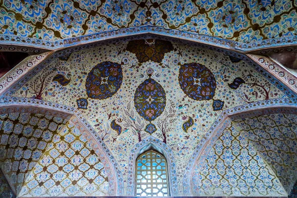 Strop Modrý Barevný Ornament Isfahánu Ali Qapu Královský Palác — Stock fotografie