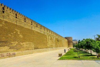 Şiraz Karim Khan Arg kale dış duvarlar View Point