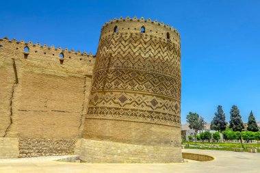 Şiraz Karim Khan Arg Castle dış yaslanmış Watch Tower duvarlar View Point