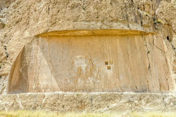 Persépolis Naqsh Rustam Talla Roca Del Relieve Inscripción Cuneiforme Persa — Foto de Stock