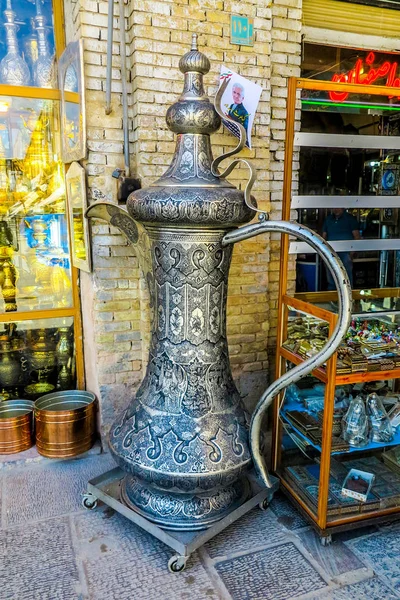 Samovar Chá Persa Uma Loja Mercado Bazar Isfahan — Fotografia de Stock