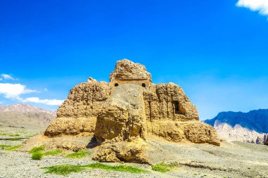 Kuche Subash Buddhist Ruins Landscape Breathtaking Picturesque View Point clipart