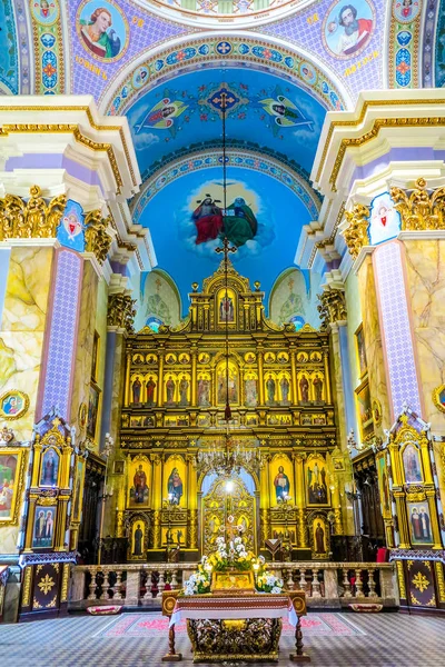 Lviv Church Transfiguration Lord Intrerior Iconostasis Icons Altar View — Stock Photo, Image