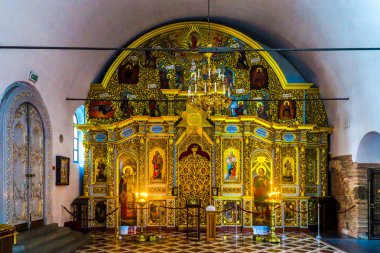 Kiev Pechersk büyük Lavra karmaşık Uspensky Sobor katedral altın İkonostasisin