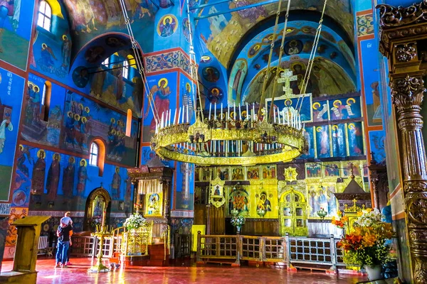 Pochaiv Lavra Complejo Monasterio Cristiano Ortodoxo Catedral Trinidad Araña Interior — Foto de Stock