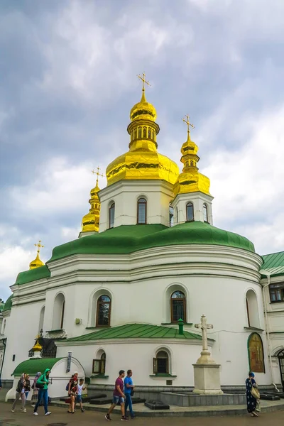 Kiev Pechersk Groot Lavra Complex Vvedenskiy Kerk Terug Zijaanzicht Met — Stockfoto