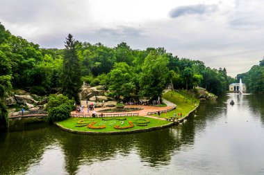 Uman Arboretum Sofiyivka National Park English Landscape Garden Nyzhnii Stav Lake Green Shore Square clipart