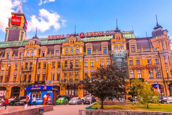 Kiev Bessarabsky Market Square Residencial Multi Level Neoclassical Buildings Blue — Foto de Stock