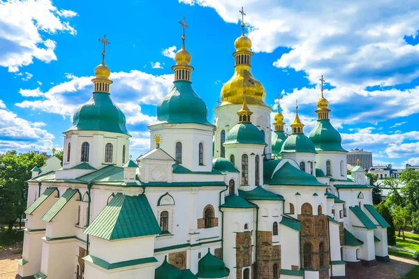 Catedral Kiev Sofía Cúpula Color Verde Con Cruces Doradas — Foto de Stock