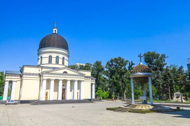 Chisinau büyük ulusal Meclisi Square Büyükşehir katedral Nativity Rab ve vaftiz yazı tipi Pavilion View