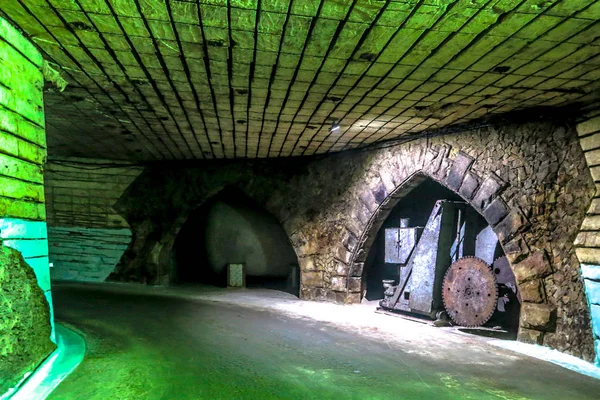 Milestii Mici Winery Wines Industrial Complex Underground Galleries Tunnels Interior — Stock Photo, Image