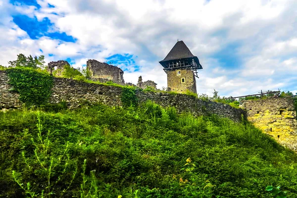 Uzhhorod Nevytsky Castle Yttre Väggar Ruiner Med Vakttornet — Stockfoto