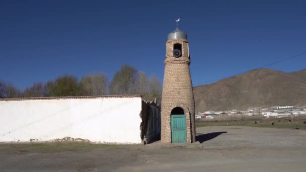Pamir Highway Murghab Mosque 37 — Stock Video