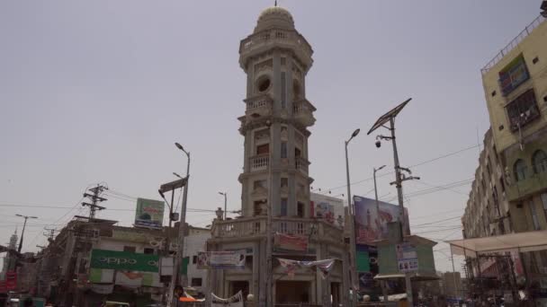 Sukkur GHANTA Ghar Clock Tower 05 — Wideo stockowe