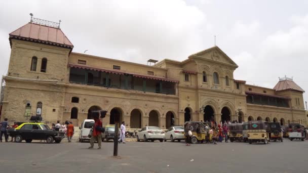 Kantonní stanice Karachi hlavní vlakové nádraží 60 — Stock video