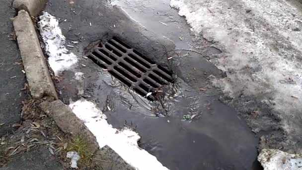 Agua Sucia Vertida Río — Vídeos de Stock