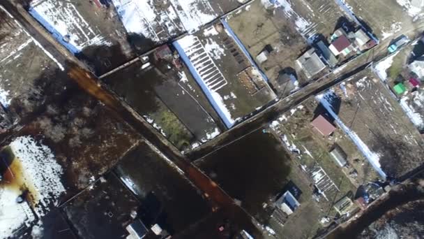 Quadcopter Schieten Vroege Lente Rivier — Stockvideo