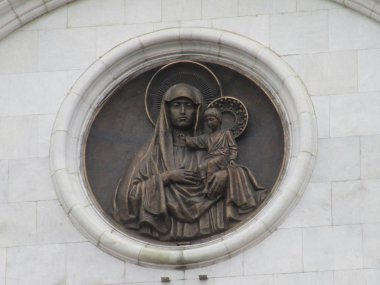 Antik Yunanca mozaik Meryem Ana ile İsa Mesih - Ayasofya Müzesi, Istanbul, Türkiye, Avrupa - 1122 tarihli