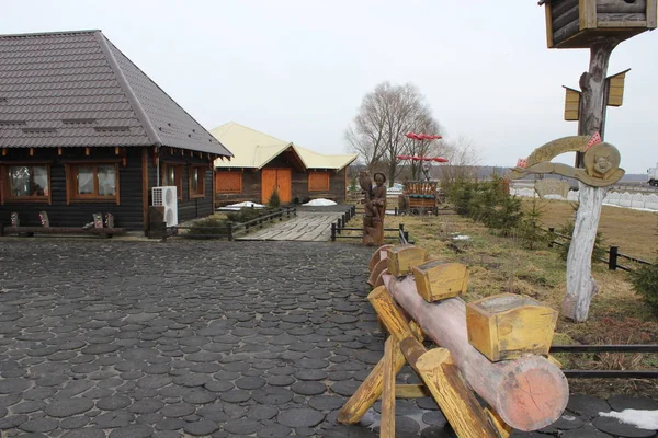 Schönes Holzhaus Dorf — Stockfoto