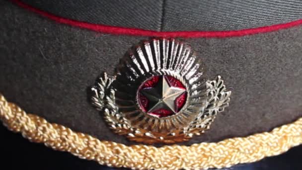 Russian army officer Cap — Stock Video