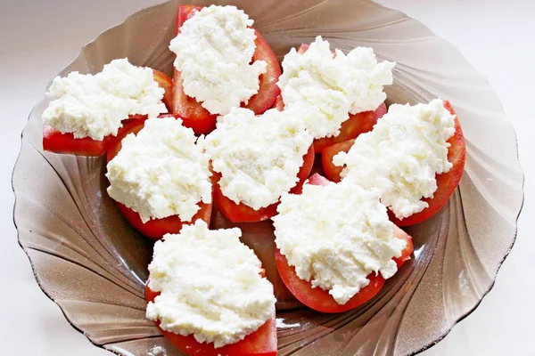 Tomaten mit Quark — Stockfoto