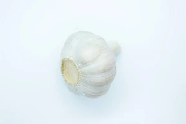 The head of garlic is located on a white background — Stock Photo, Image