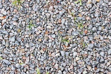 Küçük taştan güzel bir zemin, gri molozlar.