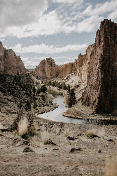 Beautiful View Smith Rock State Park Canyon River — Stock Photo, Image