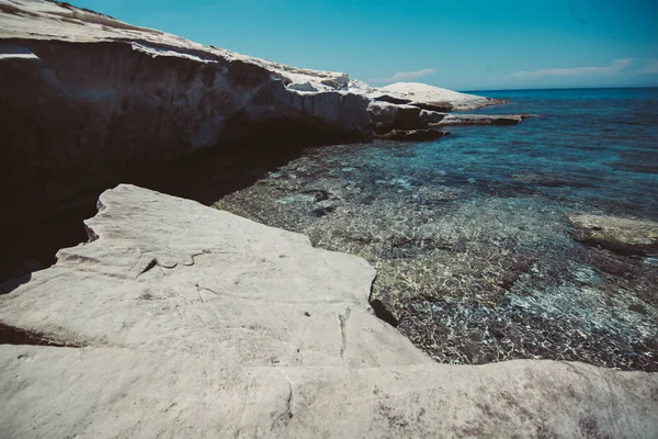 Stones Rocks Formations Sea Sarakiniko Area Milos Island Aegan Sea — Stock Photo, Image