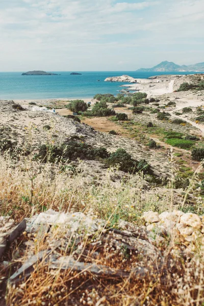 View Blue Water Coast Landscape Greece — Stock Photo, Image