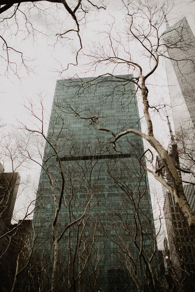 Skyscapers Фасад Нью Йорку Манхеттен Сша — стокове фото