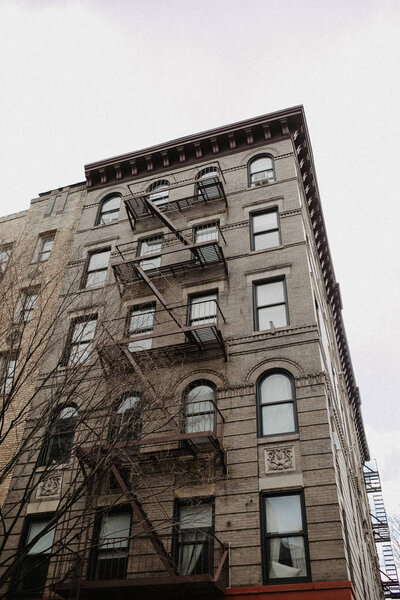 West Village in NYC, Manhattan building facades. USA, New York city