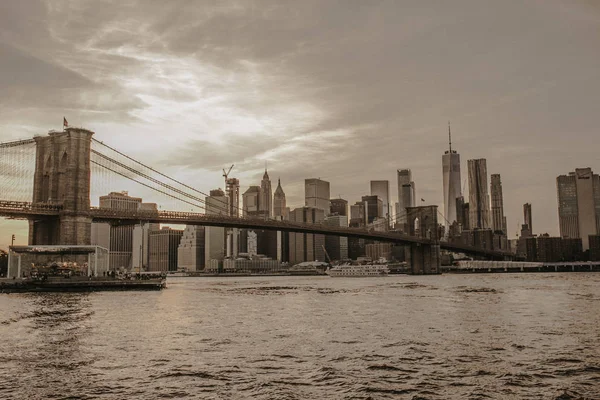 Puente Brooklyn Nueva York Amanecer — Foto de Stock