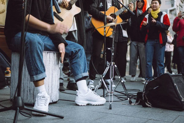 Músico Rua Rua Cidade — Fotografia de Stock