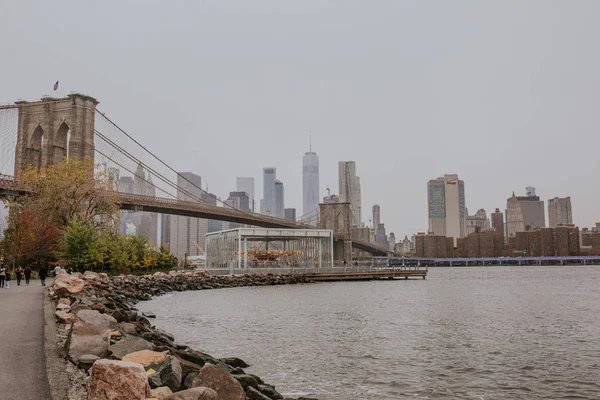 Puente Brooklyn Nueva York Amanecer — Foto de Stock