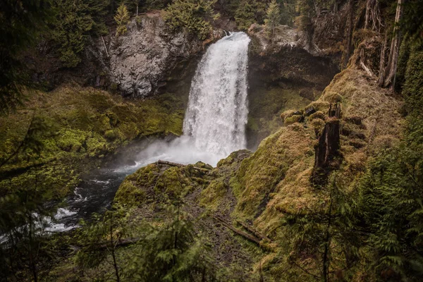 Vackra Vattenfall Skogen Natur Landskap — Stockfoto