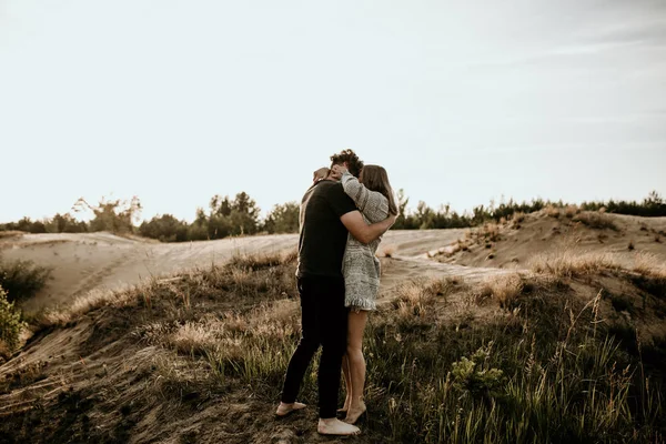 Happy Couple Love Spend Good Time Beach Enjoy Each Other — Stock Photo, Image